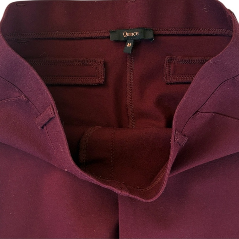 Quince Ultra-Stretch Ponte Straight Leg Pants Burgundy Size Medium - Picture 7 of 12